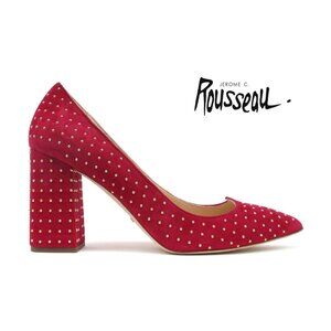 Jerome C. Rousseau Cannelle Studded Block Heel Pumps